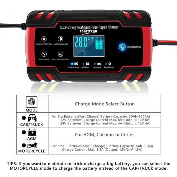 12V 24V 8A Touch Screen Pulse Repair LCD Battery Charger