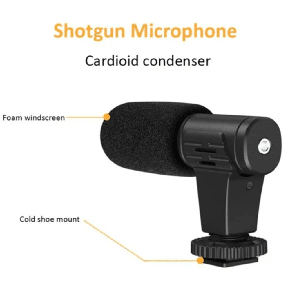 Vlogging Kit with Led Light Microphone and Tripod KIT