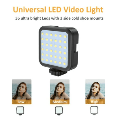 Vlogging Kit with Led Light Microphone and Tripod KIT