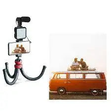 Vlogging Kit with Led Light Microphone and Tripod KIT