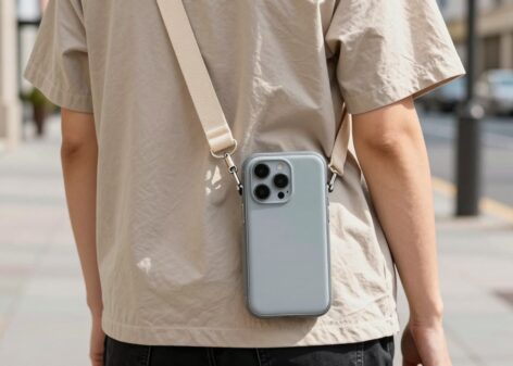 I tried the Apple Crossbody Strap. It’s convenient, but the phone looks silly when the strap is removed.