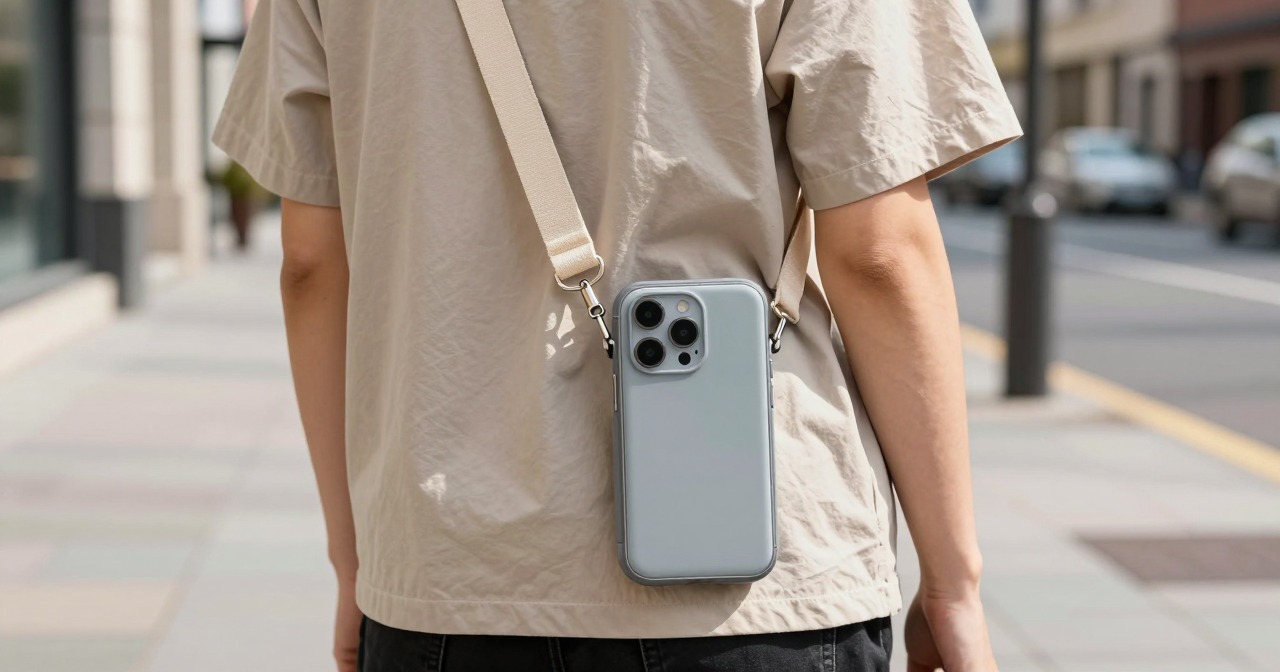 I tried the Apple Crossbody Strap. It’s convenient, but the phone looks silly when the strap is removed.