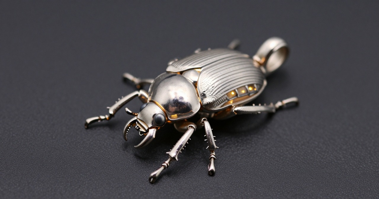 3D printing a stunning silver mechatronic beetle necklace