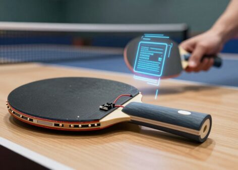 This electronic paddle improves table tennis training
