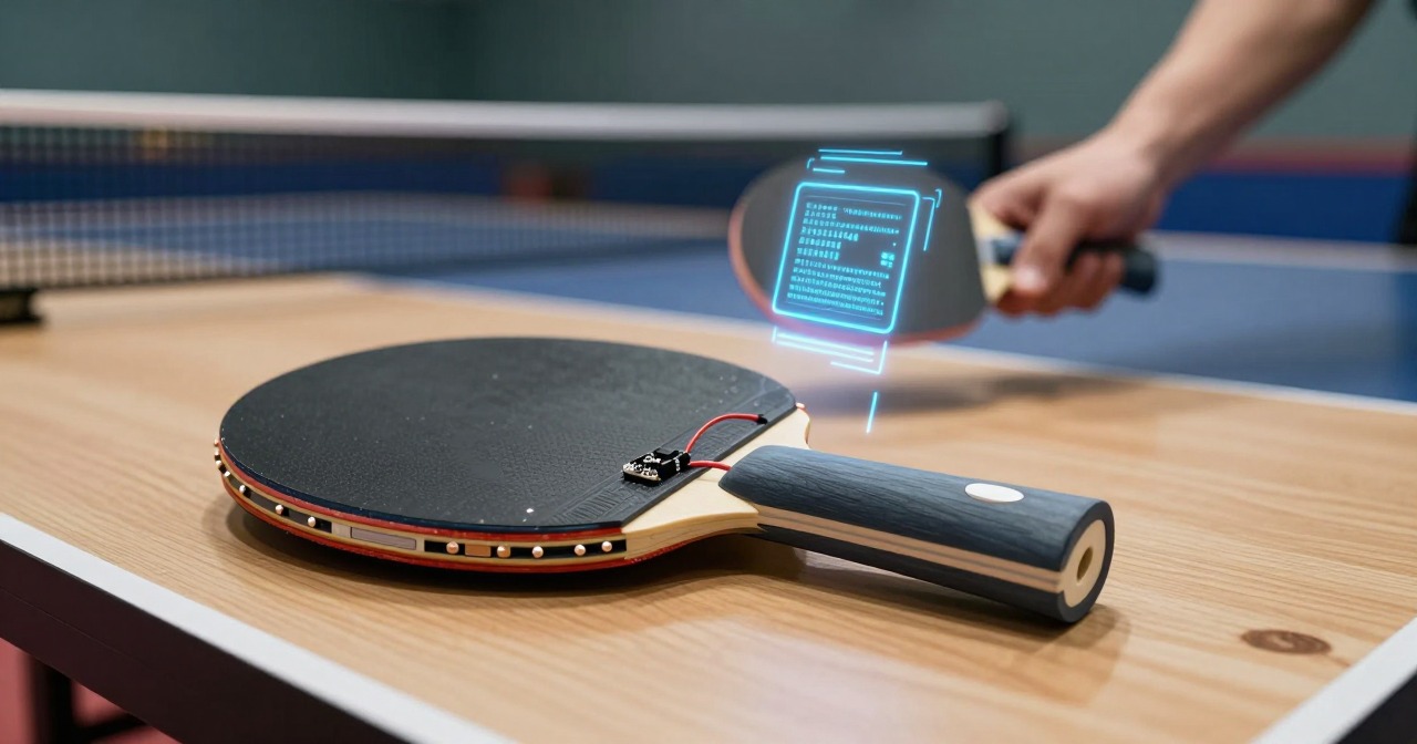 This electronic paddle improves table tennis training