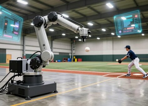 This machine lets you practice baseball solo, similar to Topgolf