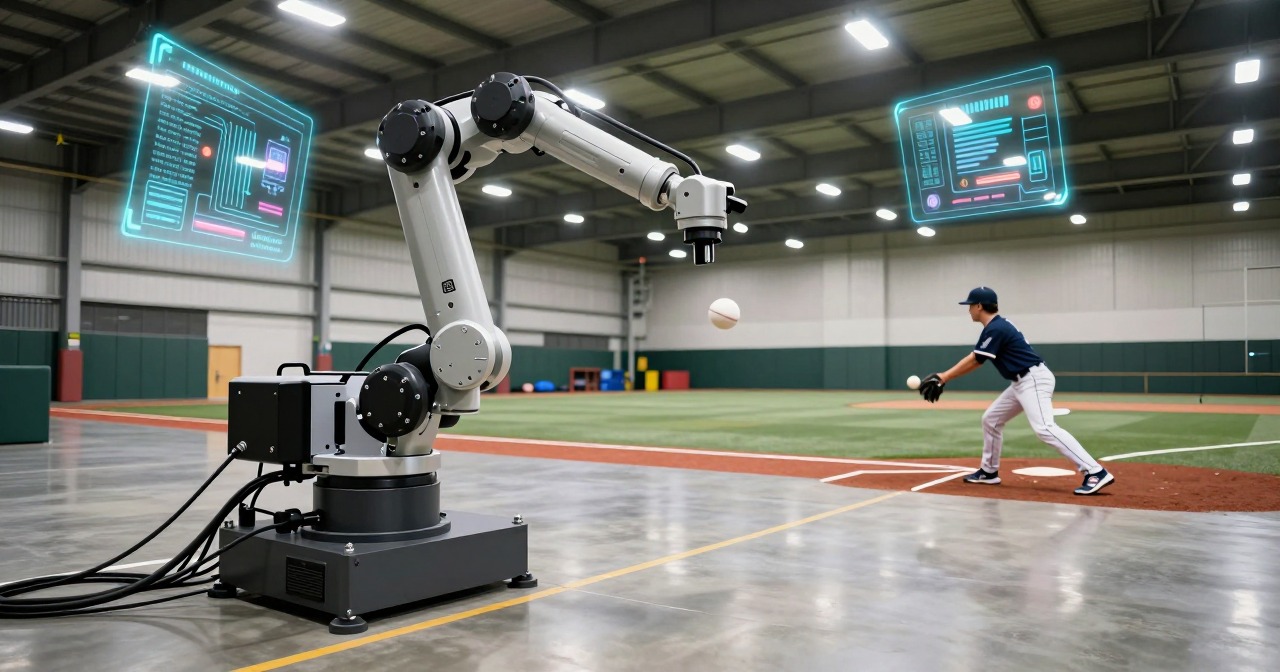 This machine lets you practice baseball solo, similar to Topgolf